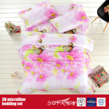 Printing Polyester Linen Big Flower Microfiber 3D Flat Sheet